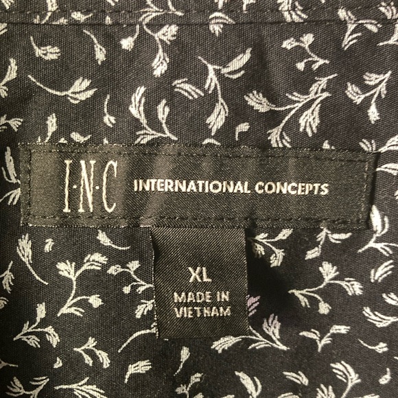 INC International Concepts | Men’s Black/White Long Sleeve Shirt-Size X-Large - Picture 3 of 10
